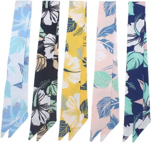 5pcs Creative Leaves Design Bag Handbag Handle Ribbon Scarf Hair Head Band Neck Scarf Neckerchief Scarf Fashion Gifts