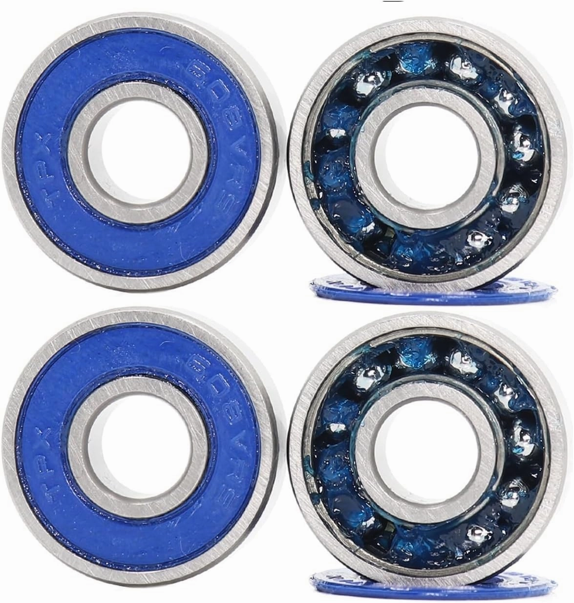 608 2RSV MAX Bearing 8 * 22 * 7 mm 4Pcs Bike Pivot Chrome Steel Sealed with Grease 608LLU Cart Full Balls Bearing