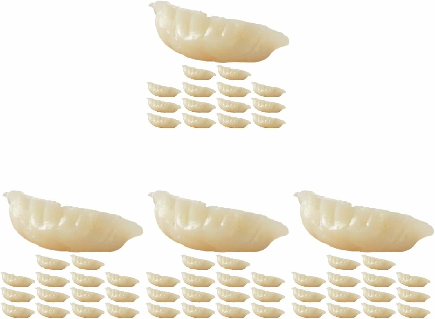 60pcs Mini Simulated Dumpling Models Artificial Dumpling Fake Food Decor for Restaurant Display Photography Props Party Decorations