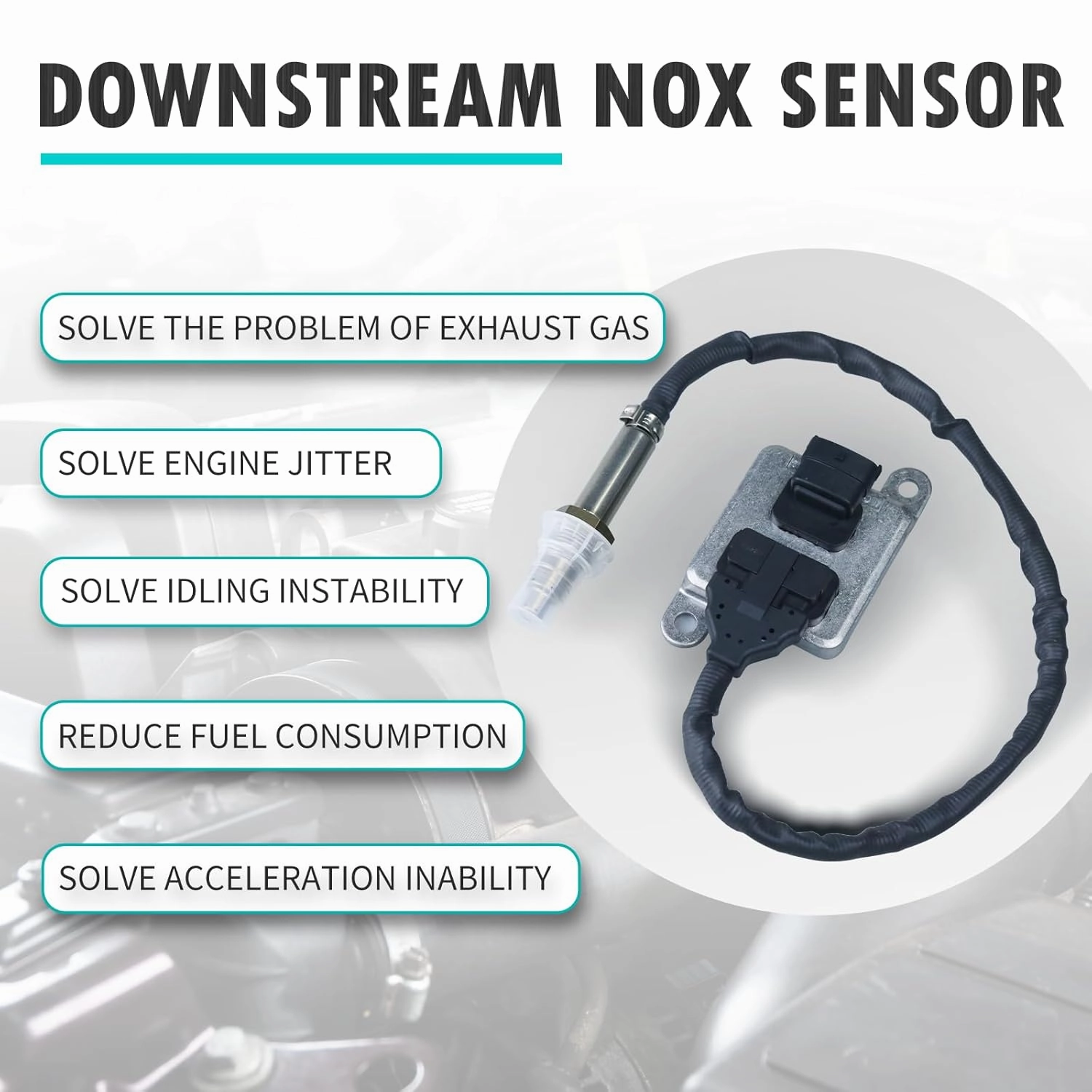 68085740AA Nox Sensor Nitrogen Oxide Sensor Downstream Outlet Compatible with Dodge Ram 2500 3500 4500 5500 2013-2018 6.7L Replace# 5WK96730 68085740AB