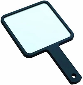 6 Pack Black Handheld Makeup Dresser with 12x12cm Square Mirror - Weight, Perfect for Little Girls - Portable Beauty Mirror