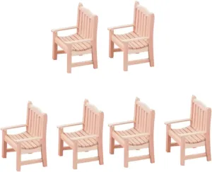 6pcs Miniature Chair for Dollhouse Scale Realistic Wooden Furniture for House Supplies Landscape Decoration Compact Design
