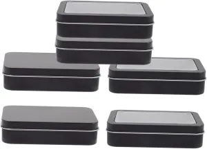 6Pcs Tinplate Card Deck Storage Boxes with Lid Compact Organizers for Game and Accessories for Card Games and Collectibles