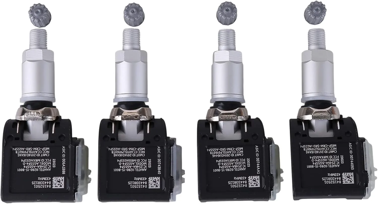 84152501 TPM Sensors,4 Pack Tire Pressure Sensors Compatible for Chevy Silverado 2019 2020, 433MHz Tire Pressure Monitoring System GM-C Trailer Tire Pressure Monitoring Sensor Replace 84338125