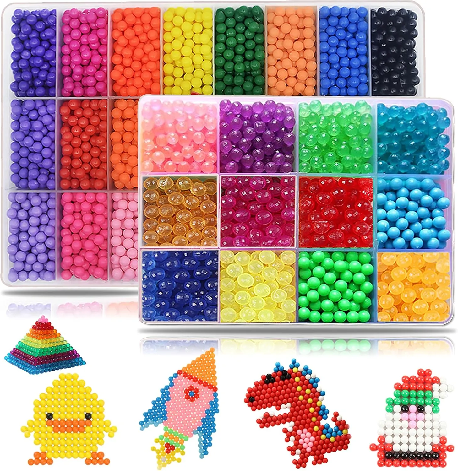 8500 Bead Non-Iron Magic Fuse Beads Kit 5mm 36 Colors No Heat Beads Creative Refill Set DIY Toys for Kids