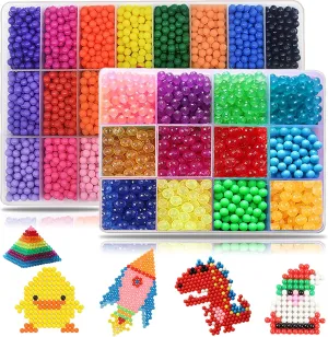 8500 Bead Non-Iron Magic Fuse Beads Kit 5mm 36 Colors No Heat Beads Creative Refill Set DIY Toys for Kids