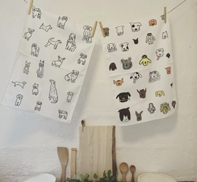 'I woof you' Tea Towel Duo