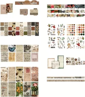 A6 Retro Style Bookbook Box Set Creative Notebook Student Supplies-Brown Box Set
