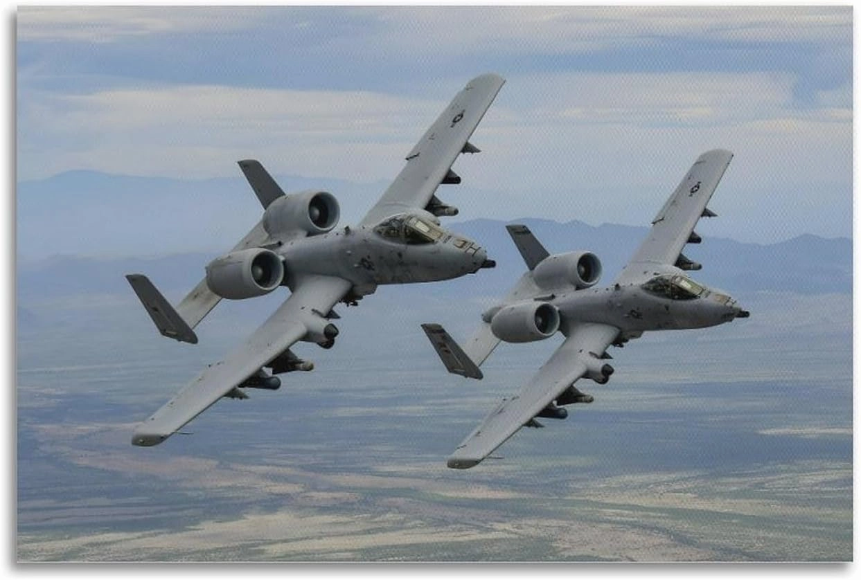 A-10 Thunderbolt II Warthog Aircraft World War II Military Poster U.S. Air Force Aircraft Picture Living Room Aircraft Cool Wall Decoration Men's Office Aviation Aircraft Large Wall Art Creative Gifts