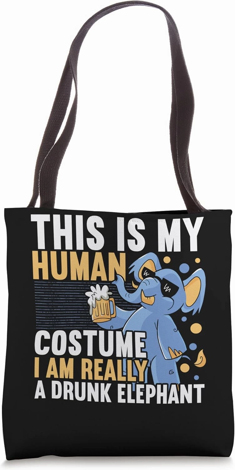 A Drunk Elephant Wildlife Animal Zafari Zookeeper Beer Tote Bag