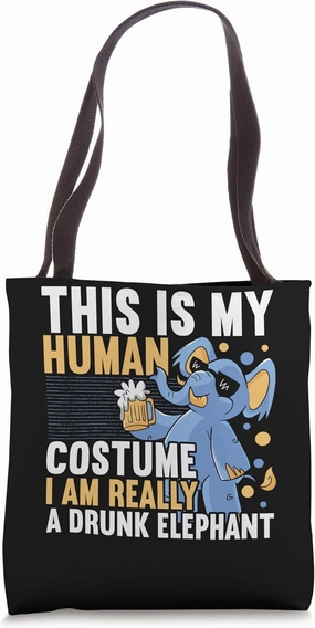A Drunk Elephant Wildlife Animal Zafari Zookeeper Beer Tote Bag