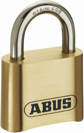 ABUS 180IB/50 All Weather Solid Brass 4-Dial Resettable Combination Padlock with 2" Stainless Steel Shackle
