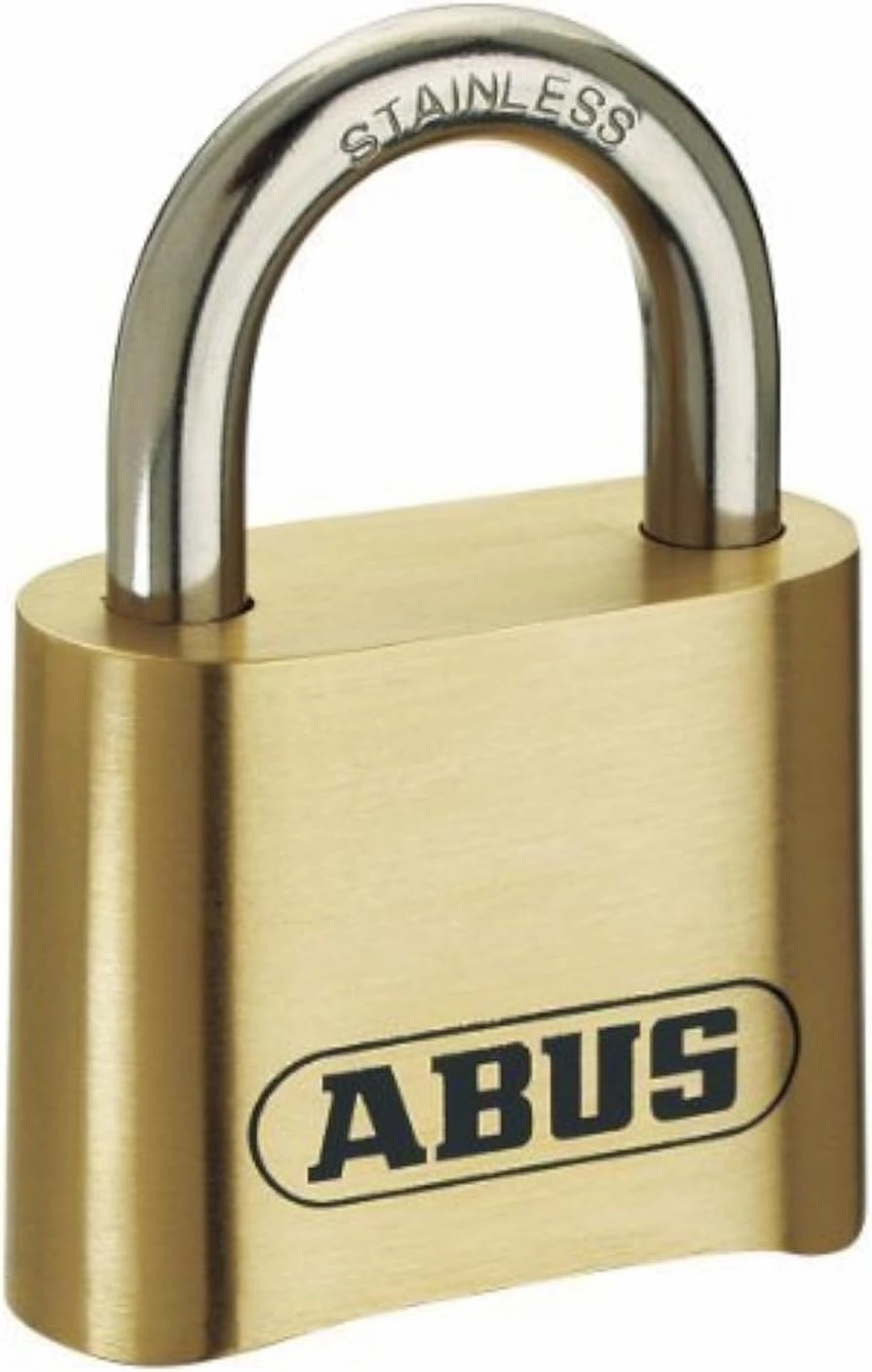 ABUS 180IB/50 All Weather Solid Brass 4-Dial Resettable Combination Padlock with 2" Stainless Steel Shackle