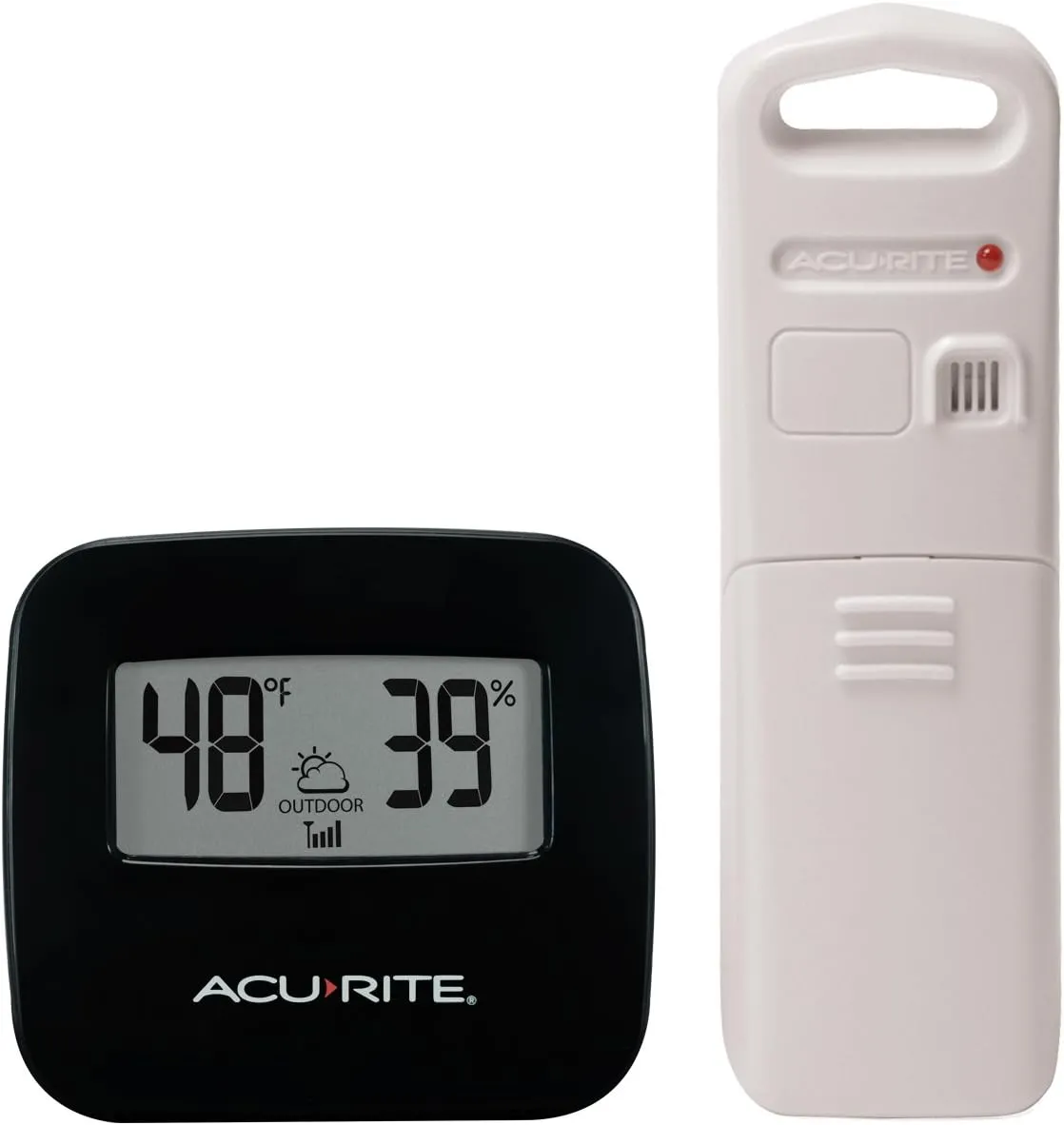 AcuRite 02097M Wireless Indoor/Outdoor Thermometer with Humidity Sensor , Black