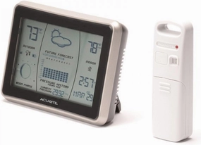 AcuRite Wireless Weather Forecaster with Intelli-Time, Gray with Silver Bezel