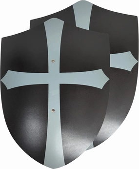 Adventure Awaits! - 2-Pack - Handmade Wooden Toy Knights Templar Shield - Handmade - Lightweight Wood Toy Shield Set for Outdoor Play