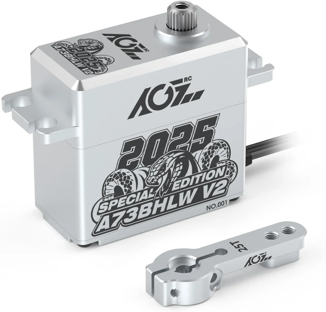 AGFRC Year-of-The-Snake Limited-Edition 40KG High-Torque-RC-Servo - Waterproof Brushless Digital Servo for 1/10 RC Cars (A73BHLW V2 2025 Special Edition)