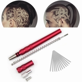 AHIER Hair Razor Pen, Tattoo Trim Styling Face Eyebrow Shaping Device, Engraved With 20 Blades, DIY Styling Eyebrows Beards Tool