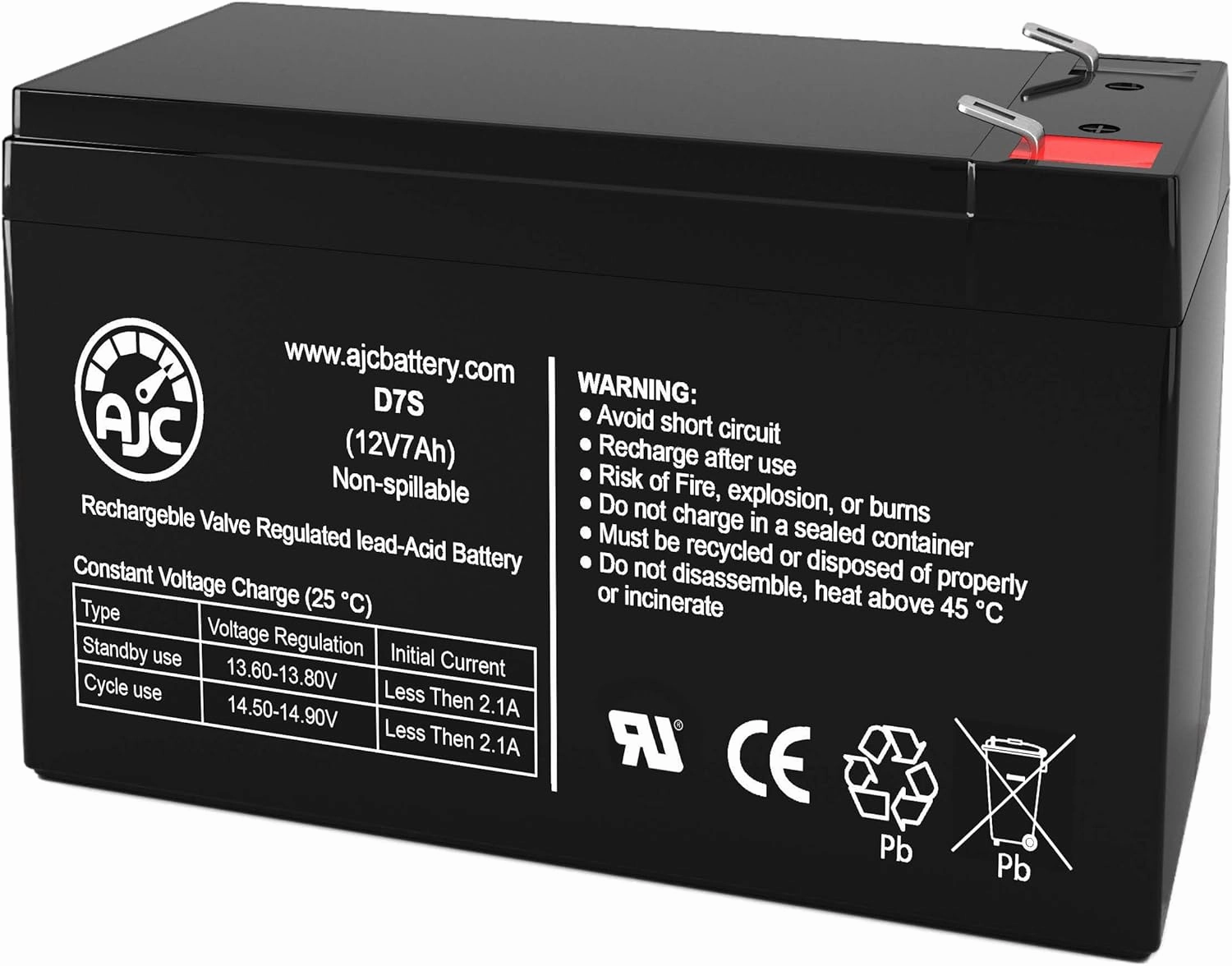 AJC Battery Compatible with Costway Bugatti Chiron Kids 12V 7Ah Ride-On Toy Battery