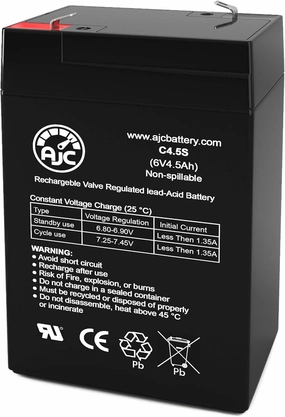 AJC Battery Compatible with Peg Perego John Deere Utililty Tractor 6V 4.5Ah Ride-On Toy Battery