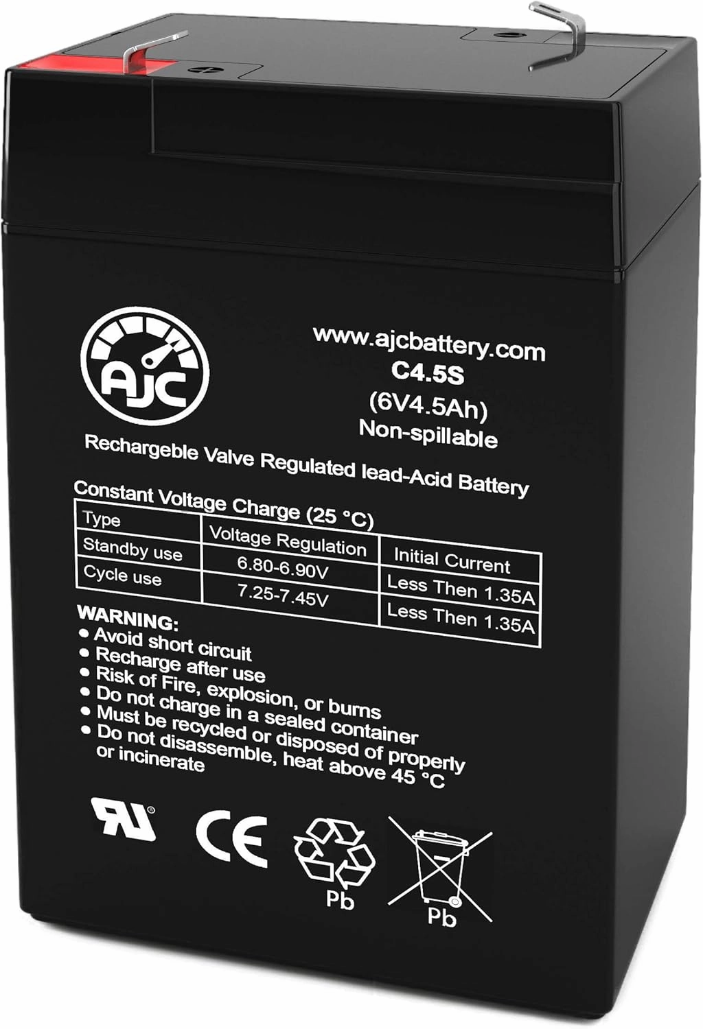 AJC Battery Compatible with Peg Perego John Deere Utililty Tractor 6V 4.5Ah Ride-On Toy Battery