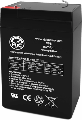 AJC Battery Compatible with Uenjoy Maserati Kids Car 6V 5Ah Ride-On Toy Battery
