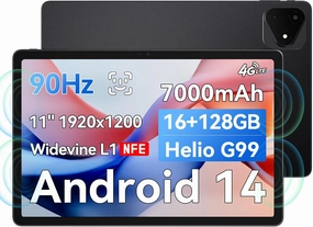 ALLDOCUBE iPlay 60 Pro 11 inch Tablet, 90Hz Reflex 1920x1200 FHD Android 14 Tablet, 16GB(6 10)RAM 128GB 1.5TB Expand, MediaTek Helio G99 Octa-core, Widevine L1, 7000mAh, Quad Speaker, 4G/Wifi5, PD 18W