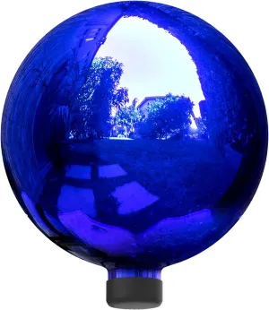 Alpine Corporation 10" Diameter Indoor Outdoor Glass Gazing Globe Festive Yard Decor, Blue