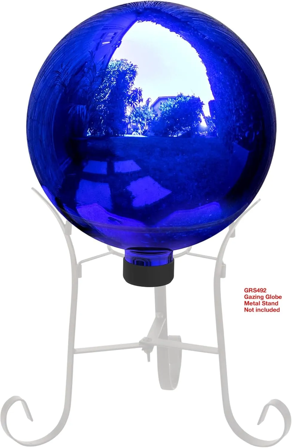 Alpine Corporation 10" Diameter Indoor Outdoor Glass Gazing Globe Festive Yard Decor, Blue