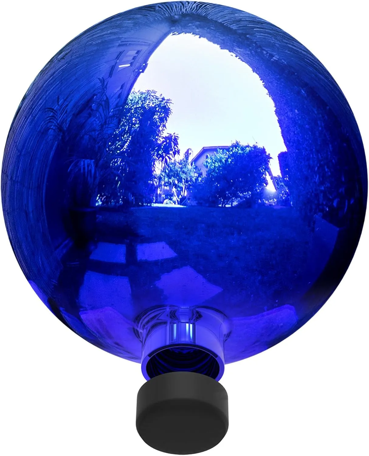 Alpine Corporation 10" Diameter Indoor Outdoor Glass Gazing Globe Festive Yard Decor, Blue