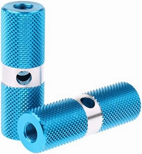 Aluminum Alloy Mountain Bike Pedal Stand Axle Foot Pegs, Blue