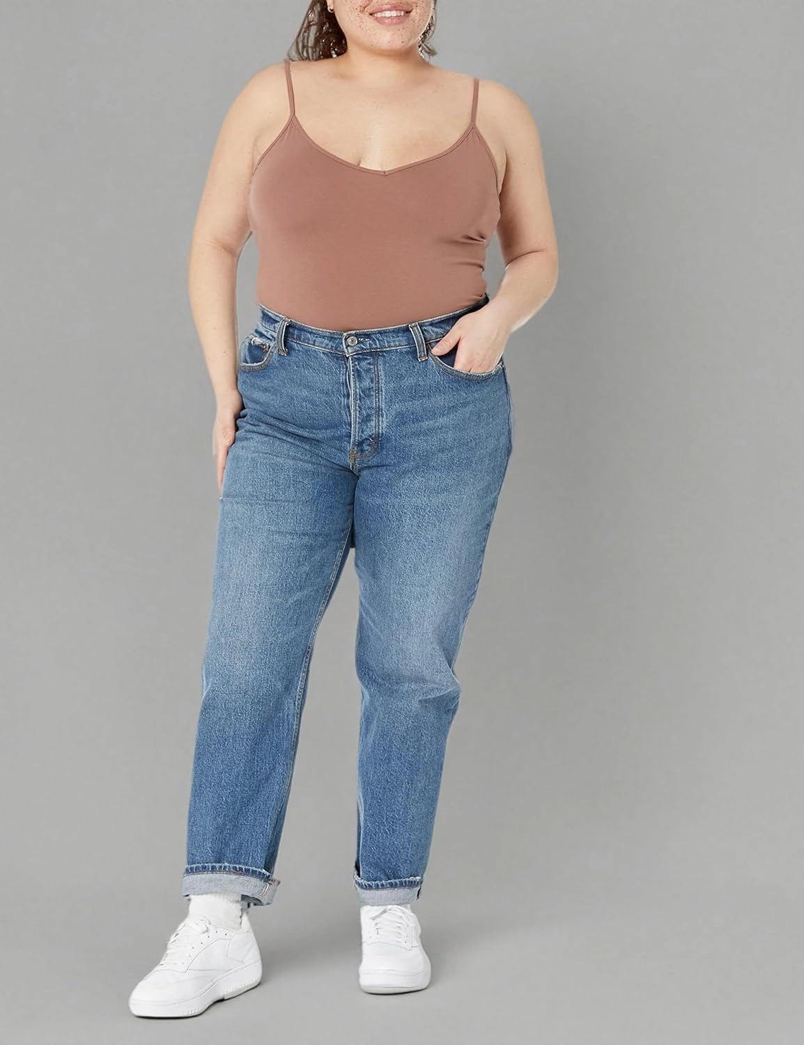 Amazon Essentials Women's Slim-Fit Knit V-Neck Layering Cami (Available in Plus Size), Pack of 4