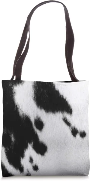 Animal Cow Print Spotted Black and White Zoo Pasture Tote Bag