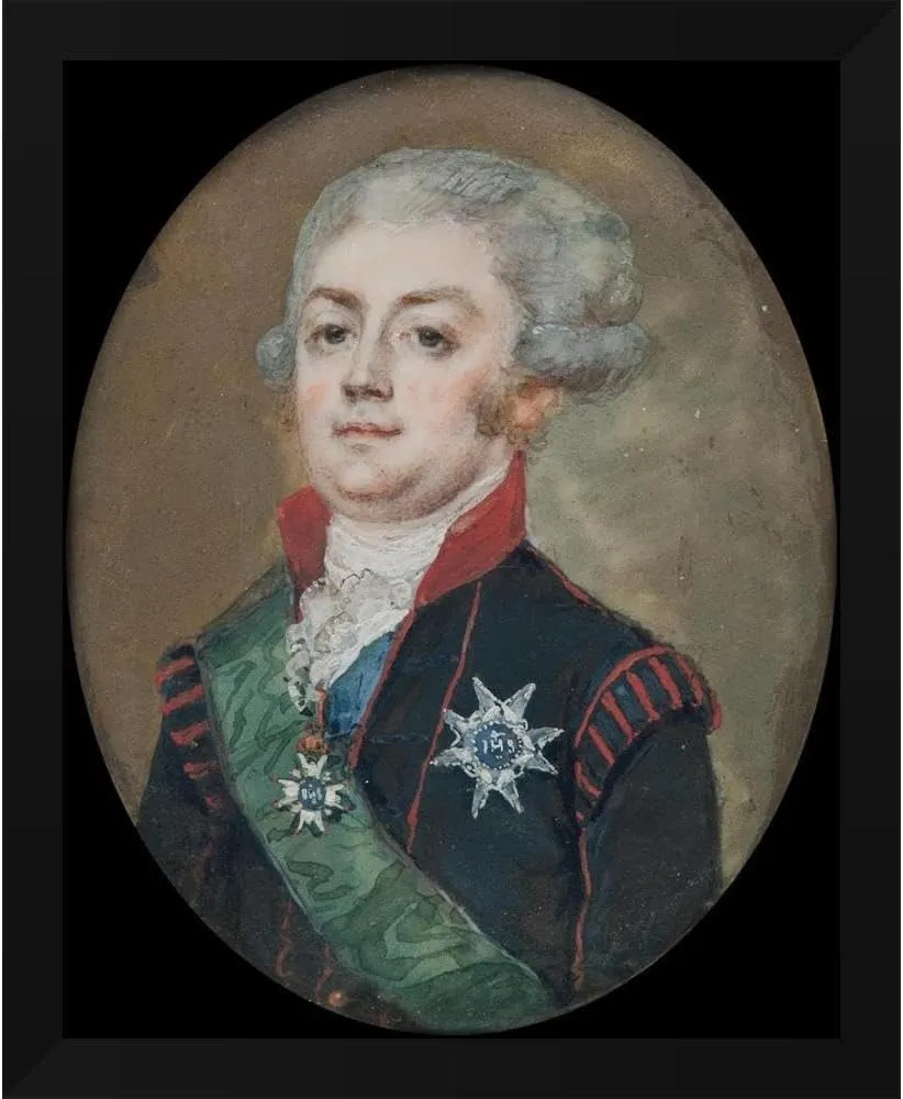 Anton Ulrik Berndes 20x24 Black Modern Framed Art Print Titled: Adolf Fredrik Munck by Fulkila