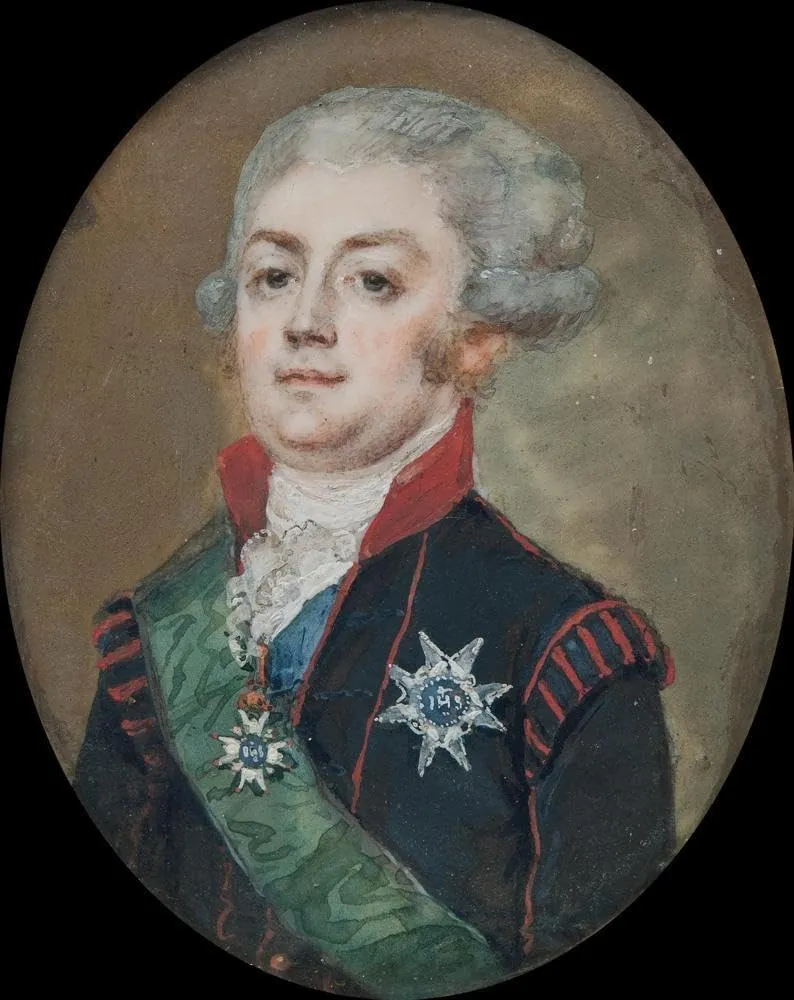 Anton Ulrik Berndes 20x24 Black Modern Framed Art Print Titled: Adolf Fredrik Munck by Fulkila