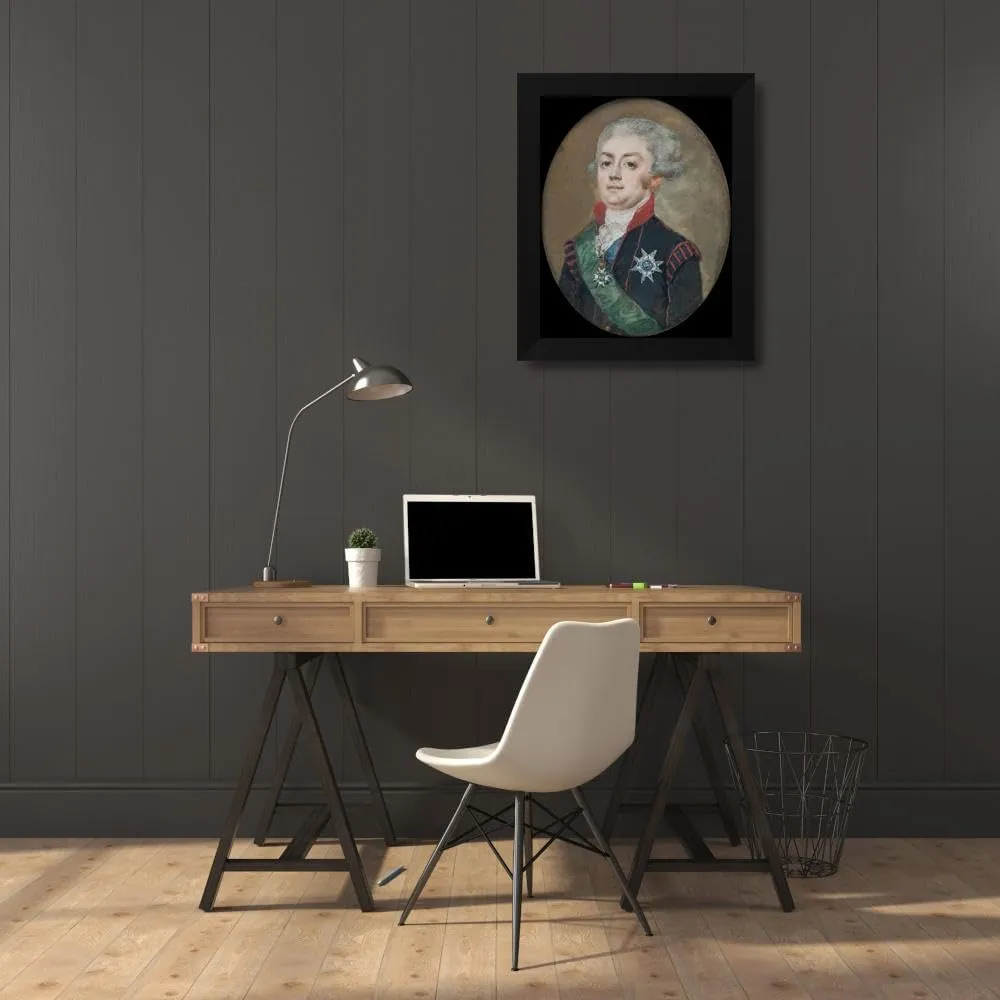 Anton Ulrik Berndes 20x24 Black Modern Framed Art Print Titled: Adolf Fredrik Munck by Fulkila