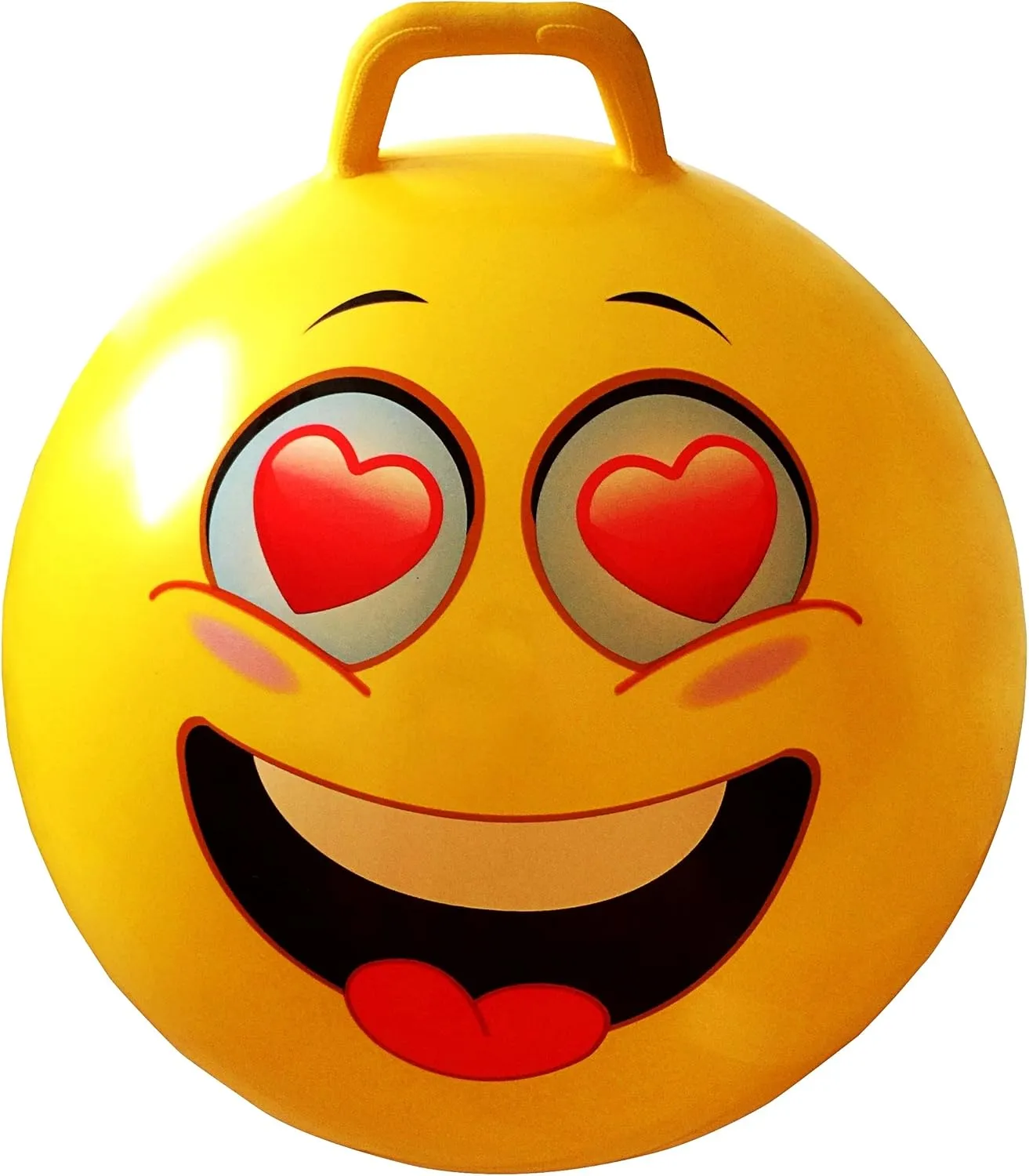 AppleRound Hippity Hoppity Jumping Ball with Pump, Bouncy Ball with Handle, 20in/50cm Diameter for Age 7-10, Kangaroo Bouncer, Space Hopper with Handle for Children, Printed Design (Heart)