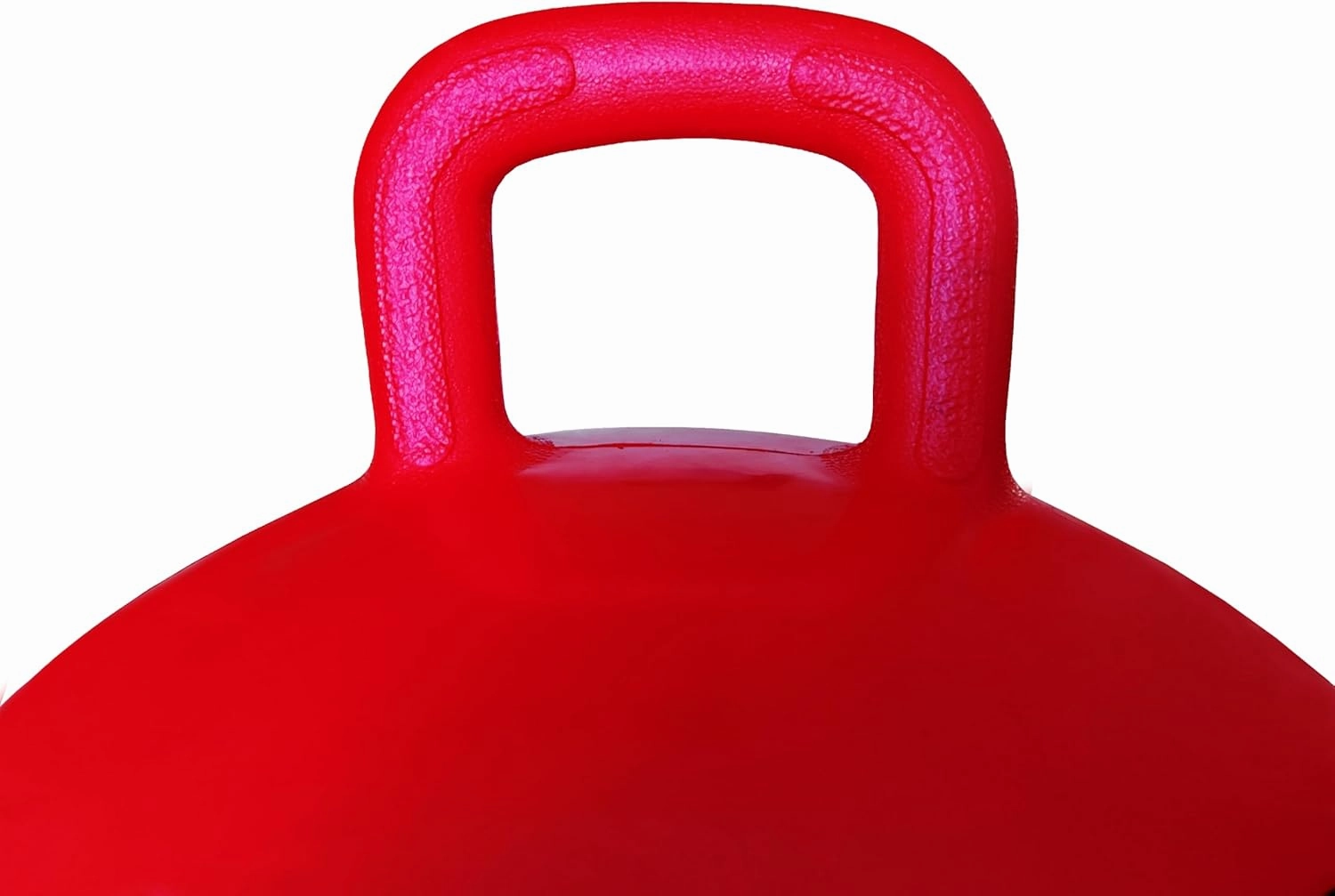 AppleRound Hippity Hoppity Jumping Ball with Pump, Bouncy Ball with Handle, 20in/50cm Diameter for Age 7-10, Kangaroo Bouncer, Space Hopper with Handle for Children, Plain Color (Red)