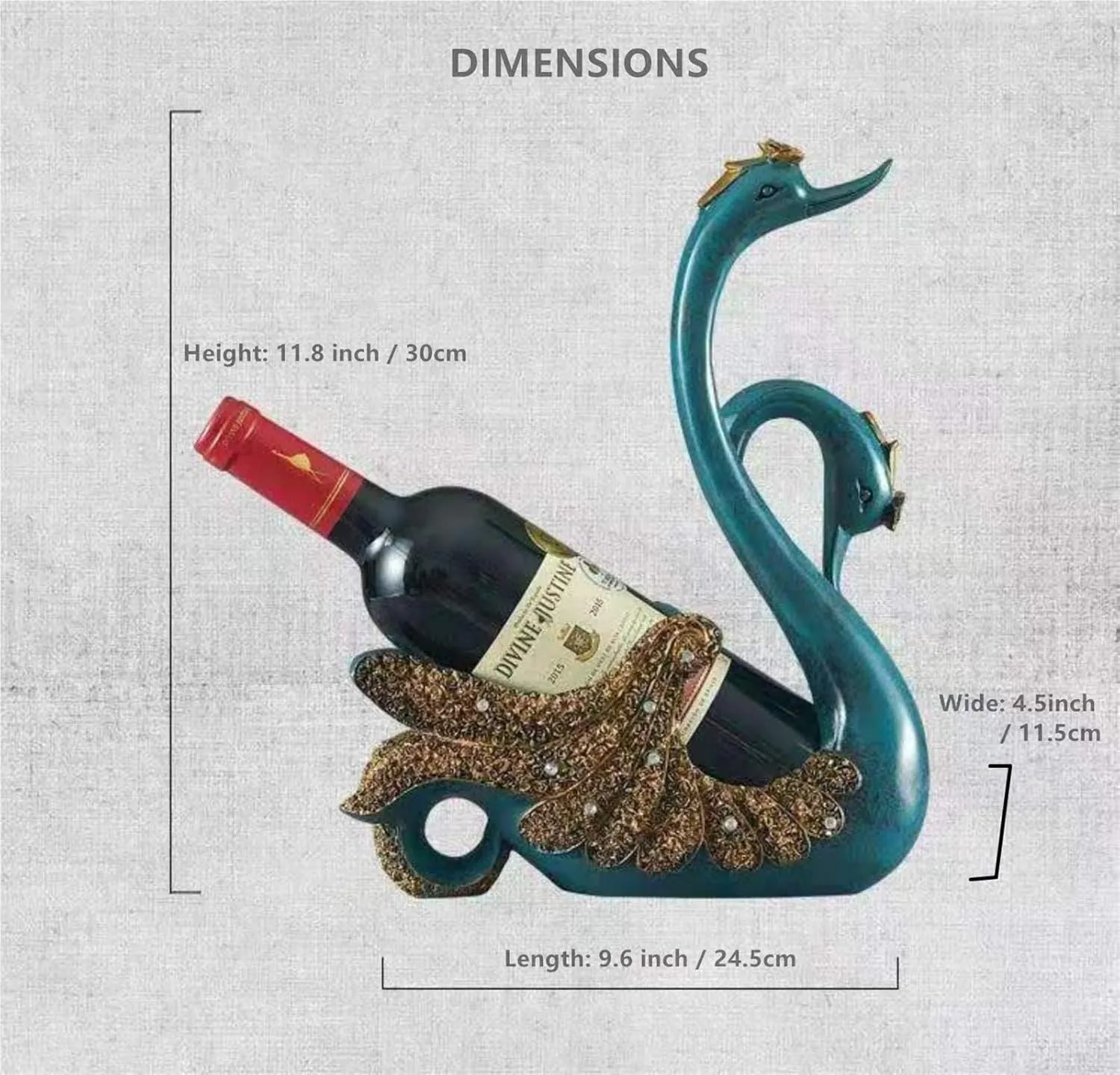 Art Statue - Desktop Decoration Figurine Sculpture, Swan Wine Holder Bottle Rack, Counter Top Storage Stand, Resin Swan Sculpture(B)