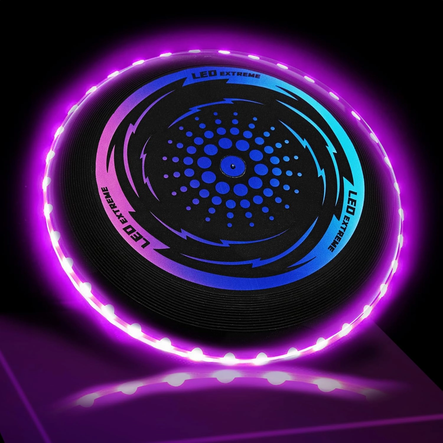 ArtCreativity Light Up Flying Disc Toy - 1 Piece, 49 LED Lights, Vibrant Glow, 10.9” Flying Disk for Kids & Adults, Outdoor Fun for Yard, Beach, Camping - Active Play Gift for Boys & Girls Ages 10-13