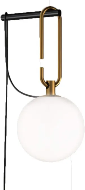 Artemide NH S1 LED 5W E12 Golden Wall Lamp with Plug