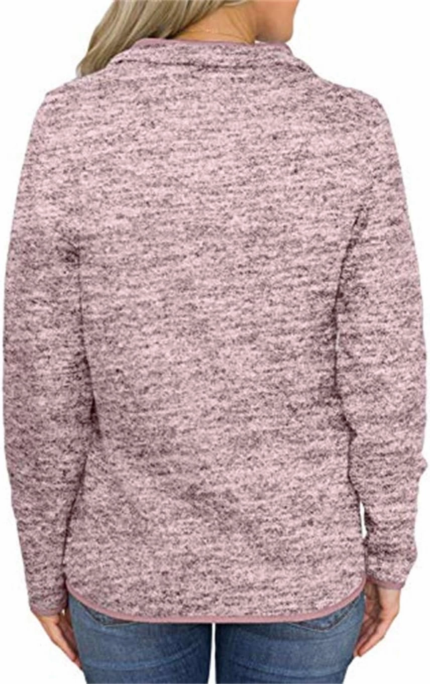 Artfish Women's Women Quarter Zip Casual Pullovers Lightweight Fleece Sweatshirts with Pockets