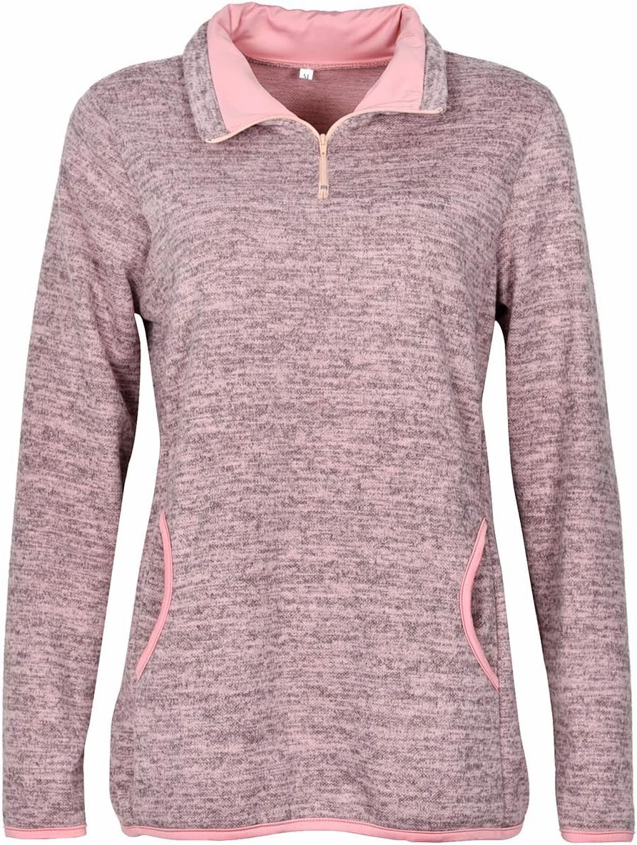 Artfish Women's Women Quarter Zip Casual Pullovers Lightweight Fleece Sweatshirts with Pockets