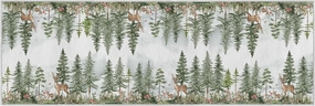 Artoid Mode Forest Deer Rabbit Baby Shower Runner Rug, Spring Summer Home Decor Low-Profile Non-Slip Washable Area Rug for Bathroom Entryway Bedroom Kitchen Laundry Room Indoor 2x6 Feet