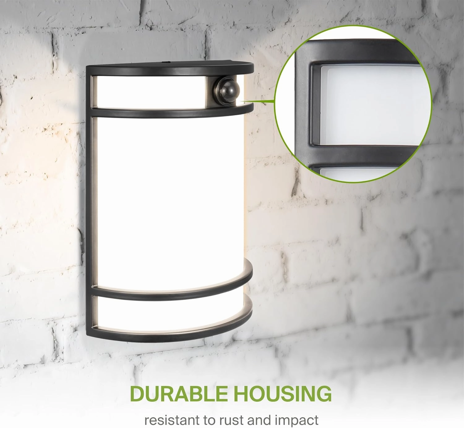 ASD 10 Inch LED Outdoor & Indoor Wall Mount Light Fixture with Motion Sensor - Black Wall Sconce Lighting - 15W 120-277V 3000K 4000K 5000K Adjustable Exterior Lights - Front Door & Patio - ETL
