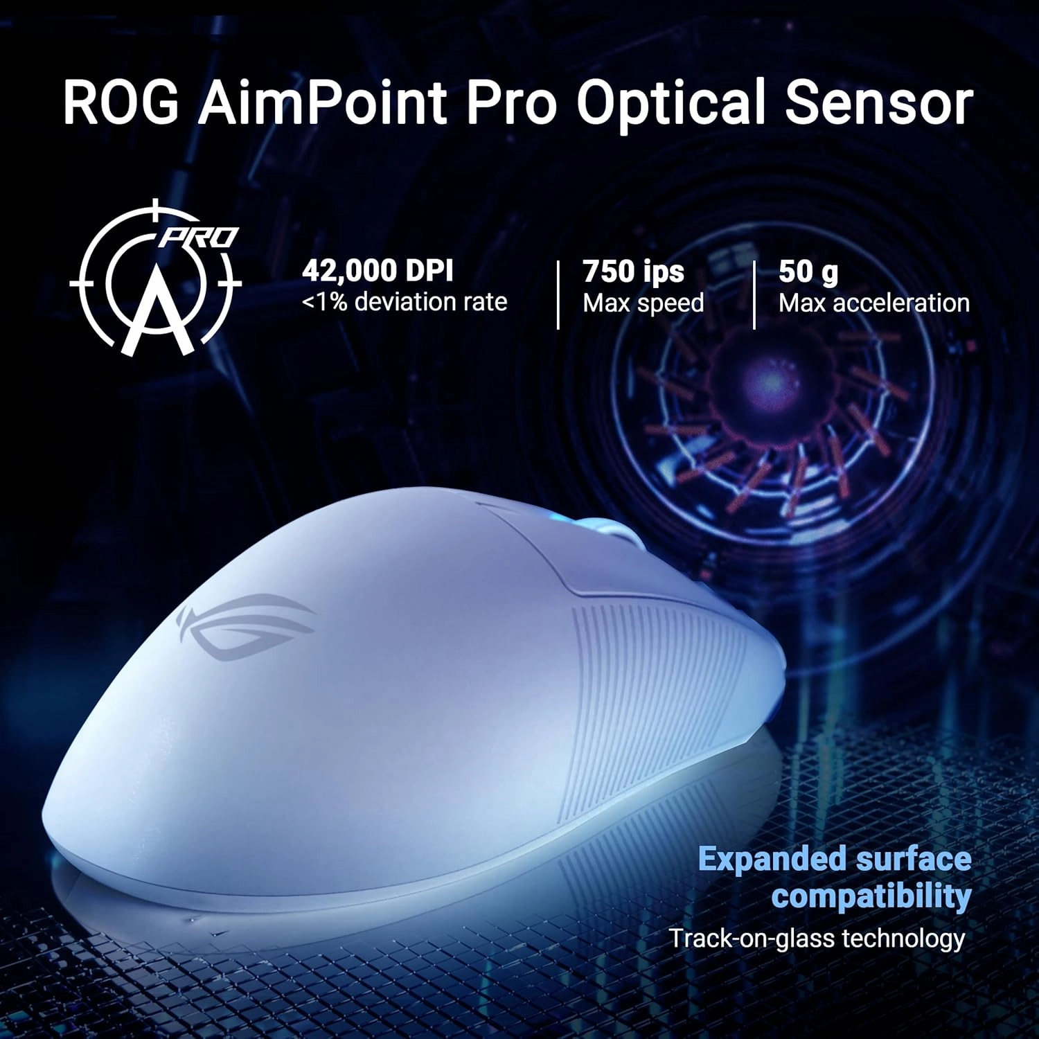 ASUS ROG Keris II Ace Wireless Gaming Mouse, 54g Lightweight, AimPoint Pro 42K Optical Sensor, Optical Micro Switches, SpeedNova Wireless, ROG Polling Rate Booster, Esports & FPS Gaming, White