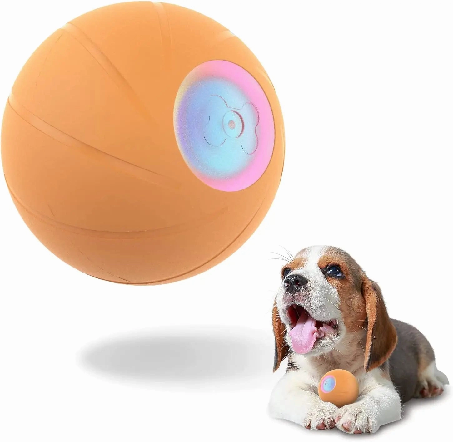 ATUBAN Smart Interactive Dog Toy Ball,Automatic Moving Bouncing Rolling Ball for Small Medium Breeds Dogs,Durable Natural Rubber