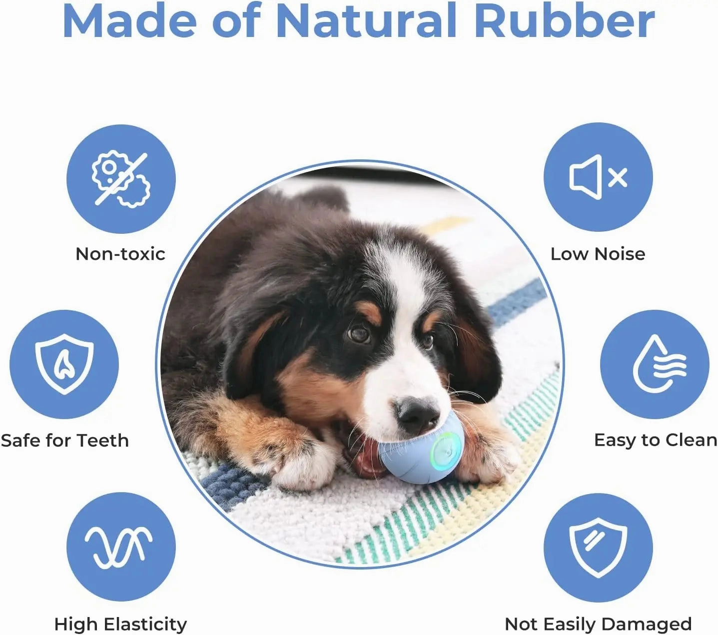 ATUBAN Smart Interactive Dog Toy Ball,Automatic Moving Bouncing Rolling Ball for Small Medium Breeds Dogs,Durable Natural Rubber