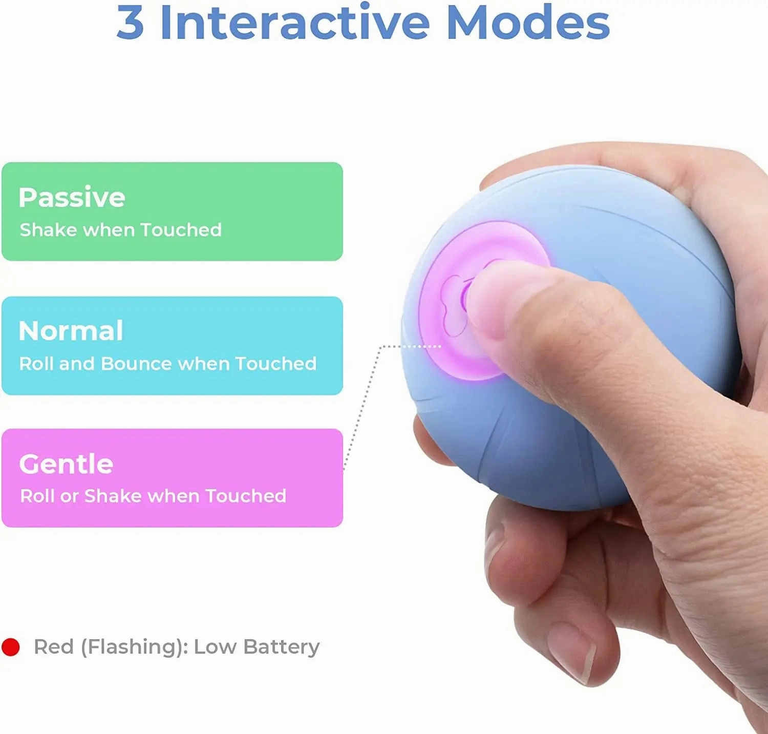 ATUBAN Smart Interactive Dog Toy Ball,Automatic Moving Bouncing Rolling Ball for Small Medium Breeds Dogs,Durable Natural Rubber