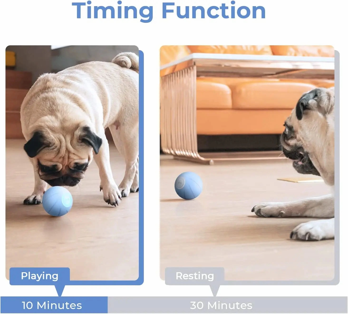 ATUBAN Smart Interactive Dog Toy Ball,Automatic Moving Bouncing Rolling Ball for Small Medium Breeds Dogs,Durable Natural Rubber